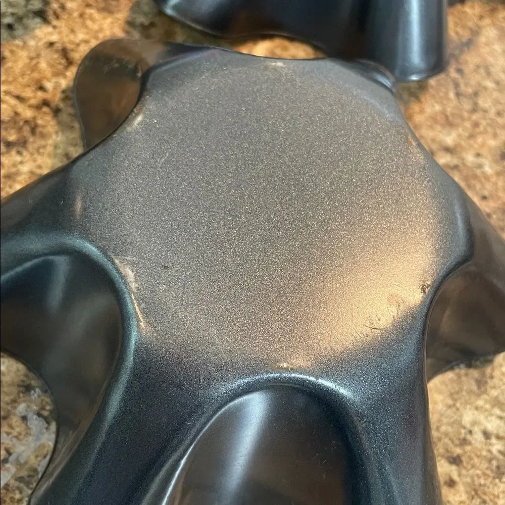 Set of 3 Nonstick Tortilla Shell Pans Fluted Taco Salad Bowl Molds Dark Gray